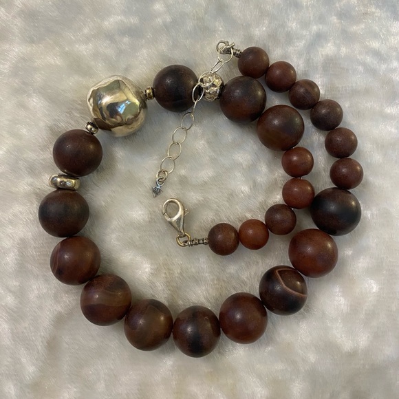 ☘️Silpada Large 925 Sterling Silver Large Statement Beaded Necklace - Picture 2 of 4